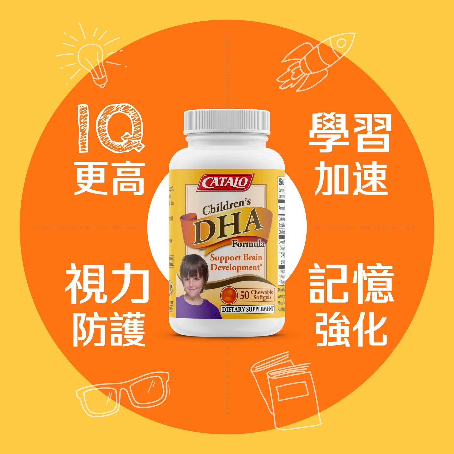 CATALO 家得路 - 兒童DHA活腦補眼配方 60粒 <$198盒起>