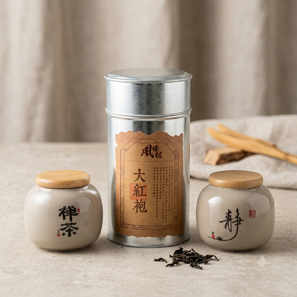 ［香港限定］風味結 禪意茶韻「大紅袍 」雙陶瓷茶罐禮盒（10入）